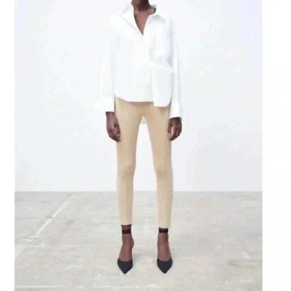 New Zara Highrise Faux Suede Leggings